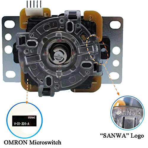 [Australia - AusPower] - SANWA JLF-TP-8YT Original Joystick Gray - for Arcade Jamma Game 4 & 8 Way Adjustable, Compatible with Catz Mad SF4 Tournament Joystick (Gray Ball Top) S@NWA 