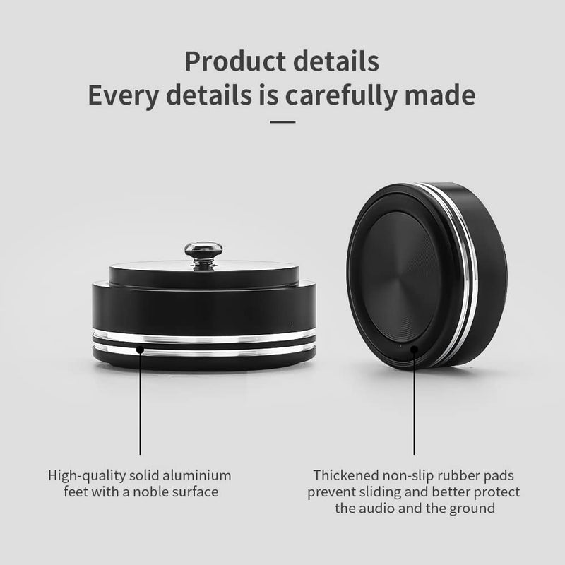 [Australia - AusPower] - Audiocrast IF3917B HiFi Speaker Isolation Feet Pads 4PCs Aluminum 39x17mm Black Speaker Shock Absorber Vibration Dampener Floor Protector Resonance Reducer for Audio Subwoofer CD DVD Amplifier DAC IF3917 