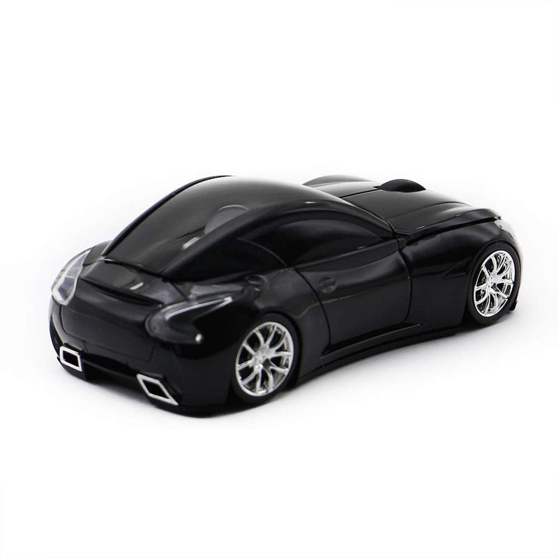 [Australia - AusPower] - ECOiNVA Wireless Sports Car Mouse Desktop Laptop Computer Optical Mouse Mice AAA Battery Nano USB 2.4GHz Gaming Mouse (Black) Black 