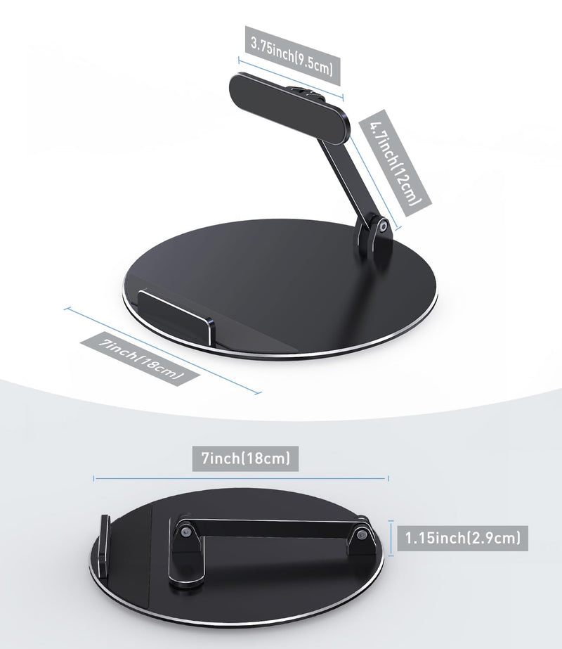 [Australia - AusPower] - Almoz Swivel and Tilt Stand for Echo Show 15, Aluminum Stand for Show 15.6" Smart Display and Up to 18" iPad/Tablets, with 360 Degree Rotating Base, Viewing Angle Adjustable, No Need Mounting (Black) black 