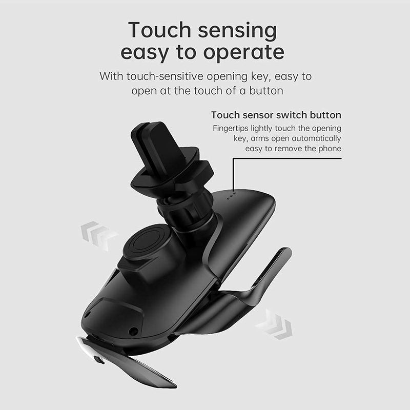 [Australia - AusPower] - iPhone 12 Car Charger, 15W Wireless USB C Qi Fast Cell Holder Auto-Clamping Vehicle Air Vent Mount Compatible for iPhone13/12/11/X/SE/8/ Samsung S 6/7/8/9/Huawei/XIAOMI/Google/Sony/Nokia More(Black 