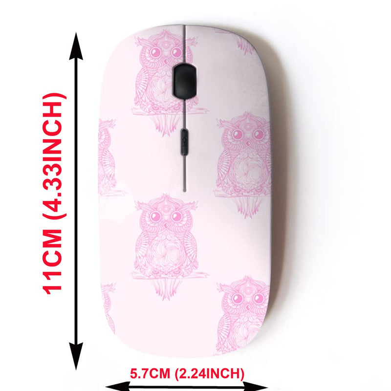 [Australia - AusPower] - 2.4G Wireless Mouse with Cute Pattern Design for All Laptops and Desktops with Nano Receiver - owl Design Zentangle 