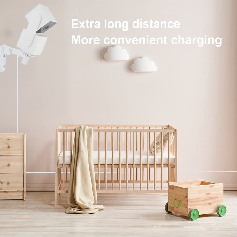 [Australia - AusPower] - LEFXMOPHY Power Cord for WYZE Cam Pan V3 90 Degree L-Shape Connector 20ft Micro USB Right Angle White Extension Charging Cable 