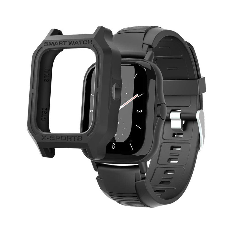 [Australia - AusPower] - SIKAI TPU Bumper Case Cover for Amazfit GTS 2 Anti-Scratch Lightweight Shockproof Screen Protector for Huami Amazfit GTS 2 Smart Watch (Black) Black 