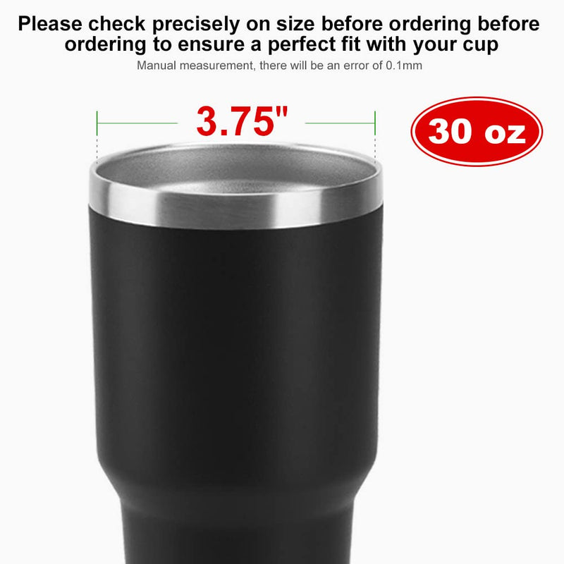[Australia - AusPower] - 30 oz Tumbler Lids, Fits for 30Oz YETI Rambler, Ozark Trail and More, Koodee 2 Pack Spill-proof Lids,Covers for 30 Ounce Tumbler,Cup (Black) 30 oz Black 