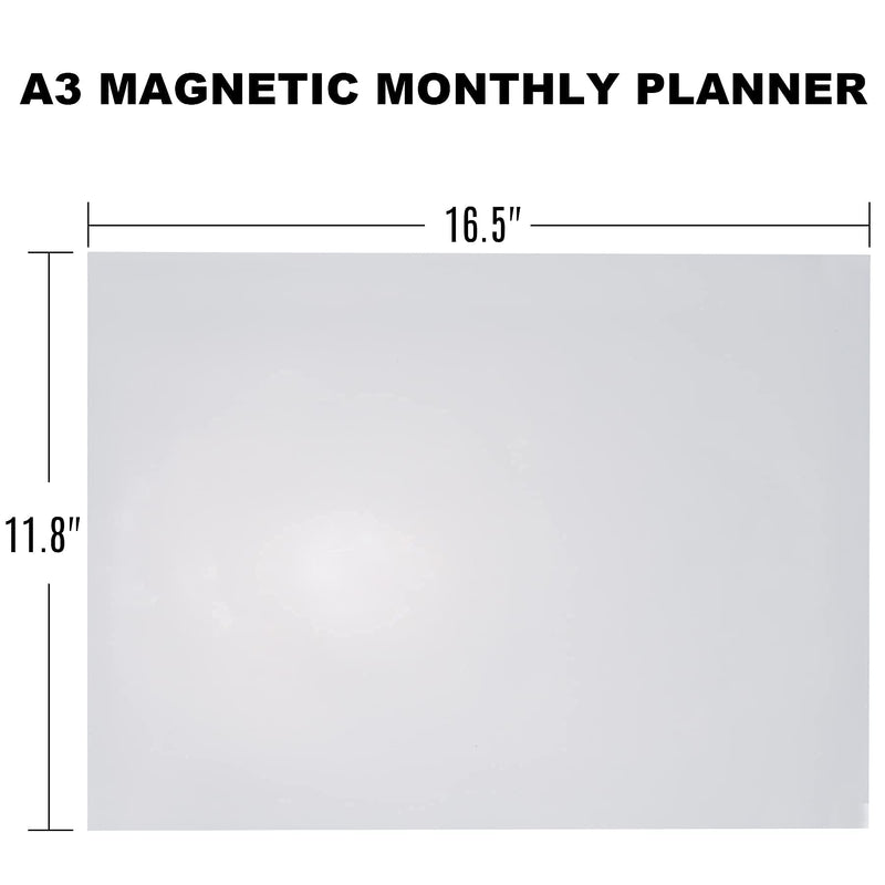 [Australia - AusPower] - Magnetic Soft White Board for Fridge/Wall w. 17 inch Length Stainless Steel Ruler A3 Size Message Center Magnet Dry Erase Board Flexible Pad Magnet Board for Kitchen, Home ,Office (whiteboard) whiteboard 