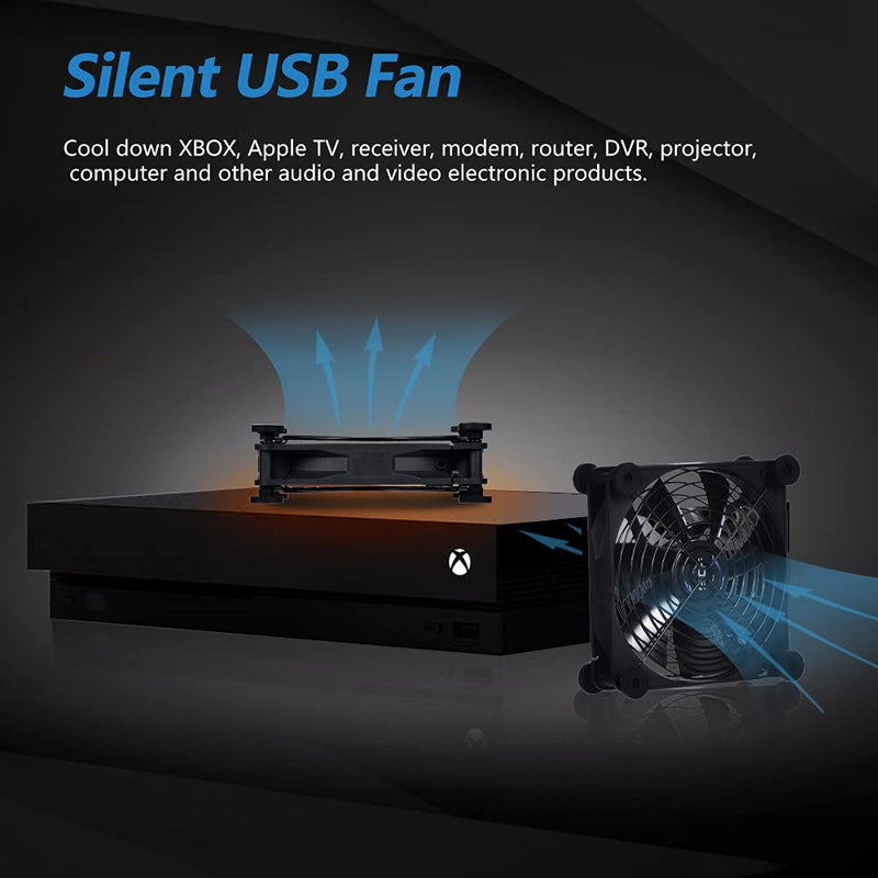 [Australia - AusPower] - SCCCF Quiet 140mm USB Fan, 5V USB Portable Cooling Fan for Flat Panel TV Receiver Router DVR Playstation Xbox Computer Cabinet Cooler 140MM Single 