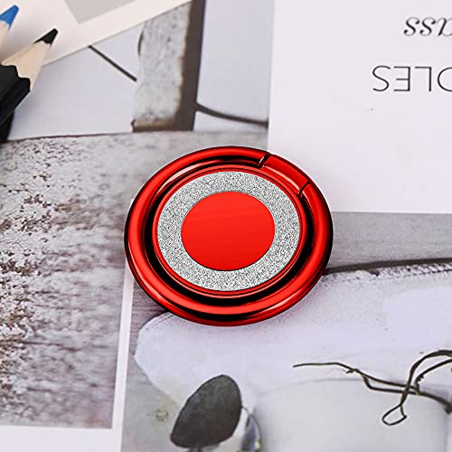 [Australia - AusPower] - Cell Phone Ring Holder Finger Kickstand Turns 360° Degrees & 180° Degrees Adjustable to Fit Your Needs Helps Stabilize Phone for Selfies iPhone Stand Phone Grip Circle Bling 52014 (Red) Red 