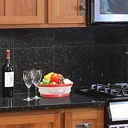 [Australia - AusPower] - Collapsible Microwave Food Cover BPA free TPR, 10.5inch, round with grip handle, Red… 1 