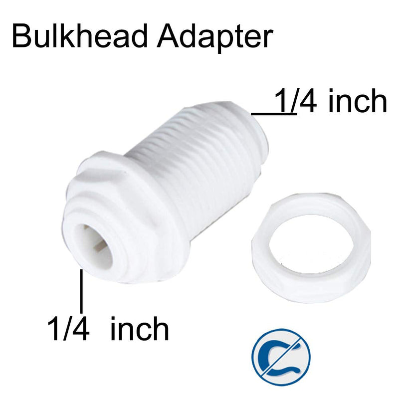 [Australia - AusPower] - PureSec 1/4 Bulkhead Fitting 1/4 RO Tubing Use for RO/DI System(5, 1/4" Tube O.D.) 5 1/4" Tube O.D. 