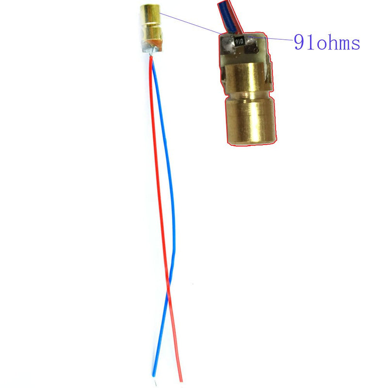 [Australia - AusPower] - Laser Head Diode Dot Module WL Red Mini 650nm 6mm 3V 5mW 10PCS 3 Volts Laser Head 
