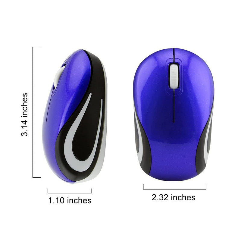 [Australia - AusPower] - Mini Small Wireless Mouse for Travel Optical Portable Mini Cordless Mice with USB Receiver for PC Laptop Computer 
