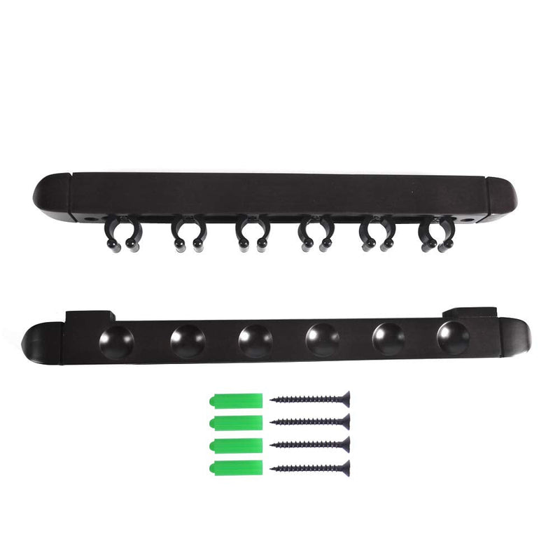 [Australia - AusPower] - MoyanSuper Pool Cue Rack Wall Mounted Rack Billiard/Pool Cue Wall Rack Cue Rest Cue Stick Holder (Black / 6 Cues) Black / 6 Cues 