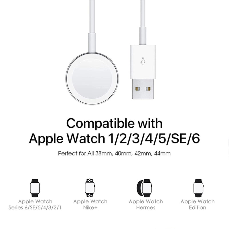 [Australia - AusPower] - Apple Watch Charger [Apple MFi Certified] Fast Wireless Magnetic Wireless Charging Cable (1m)+USB Power Adapter,Portable Charging Cord Compatible with Apple Watch Series 6 SE 5 4 3 2 1-Plug and Play Apple Watch Charger Cable✚ Apple 5W USB Power Adapter 