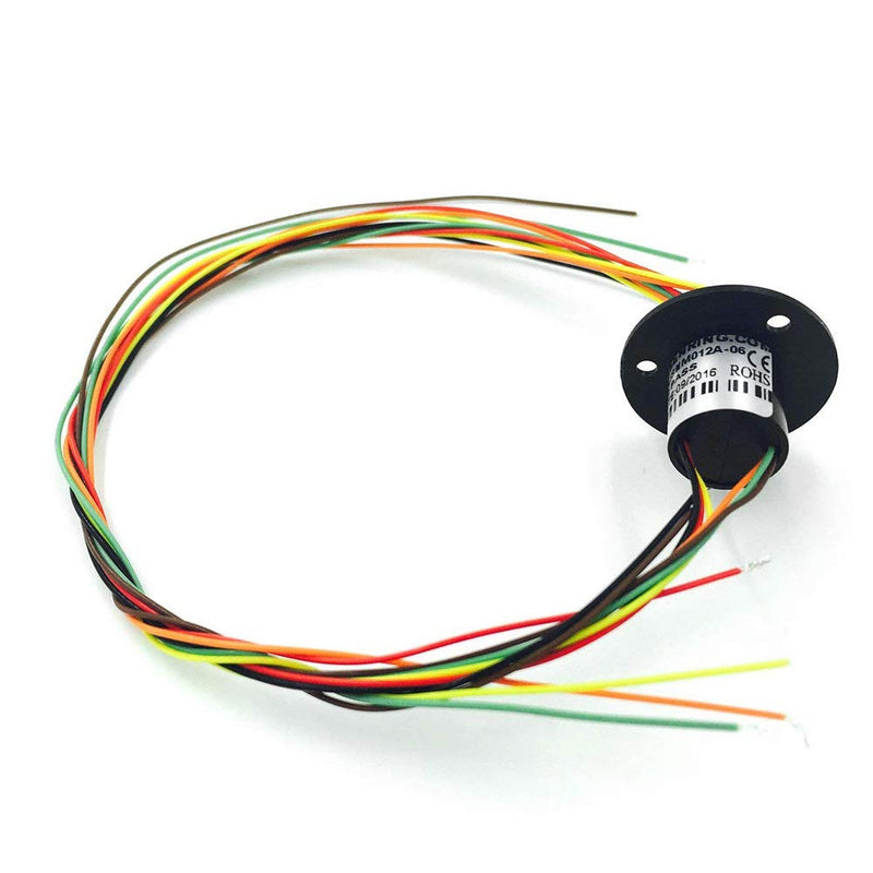 [Australia - AusPower] - Comidox 12.5mm 300Rpm 6 Wires CIRCUITSx2A Capsule Electrical Slip Ring for Monitor Robotic Electrical Test Equipment 1Pcs 