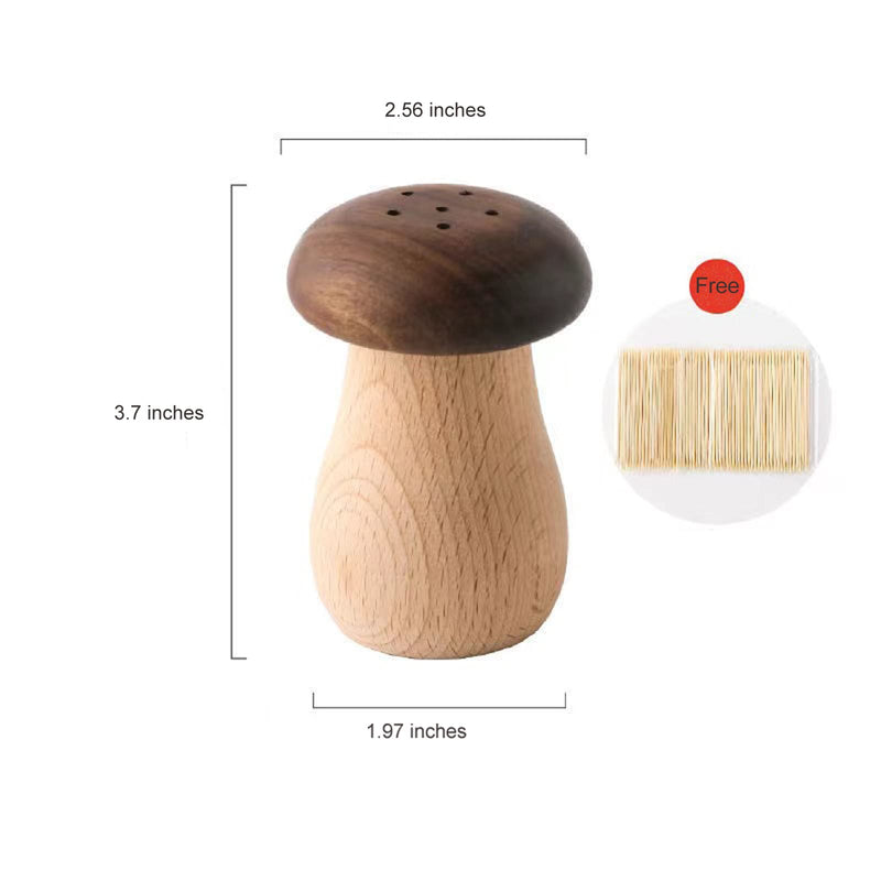 [Australia - AusPower] - Agirlvct Toothpick Holder Dispenser, Wooden Cute Mushroom Tooth Pick Dispenser Toothpicks Container for Home Kitchen Restaurant (1 Pack) 