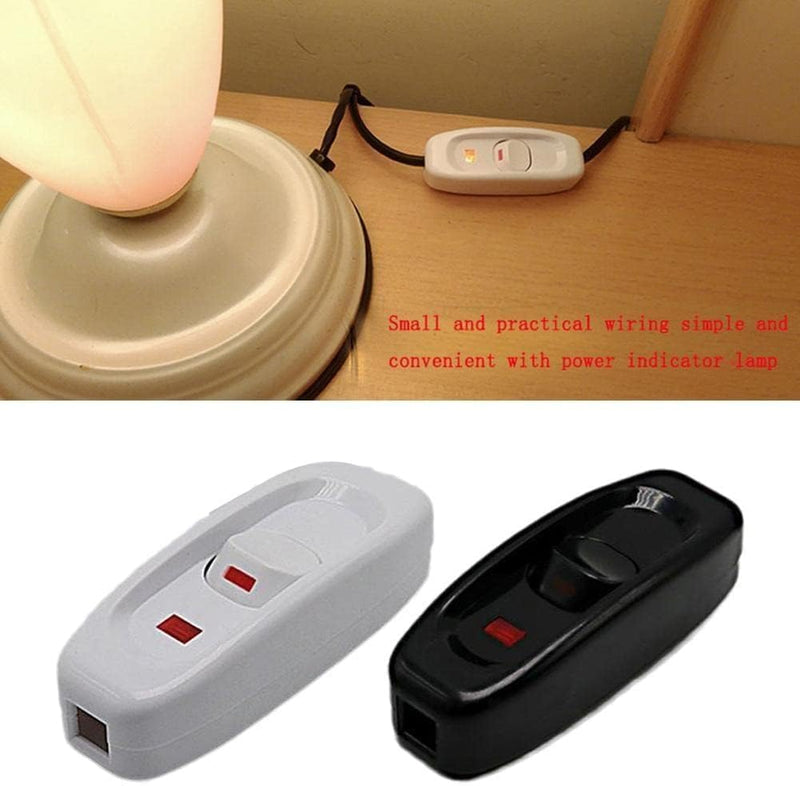 [Australia - AusPower] - SquarezhenBo White ON/Off Inline Switch,Inline Table Lamp Desk Light Cord Cable Switch,ON/Off Switch Lampstand Turn Cable Lamp,Lamp Switch Replacement,Electrical Light Switches(110-250V) 