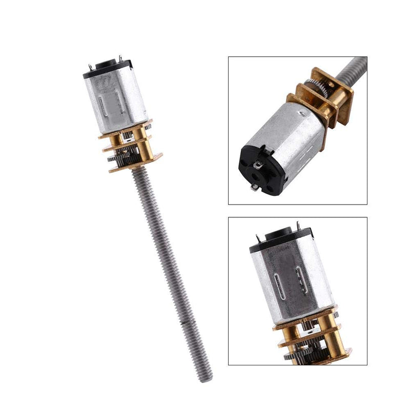 [Australia - AusPower] - Thread Shaft Motor, DC 12V 400RPM N20 Micro Gear Motor with Long M4x55mm Lead Screw Reducer Thread Output Shaft 16mm Shaft with Gear Box 