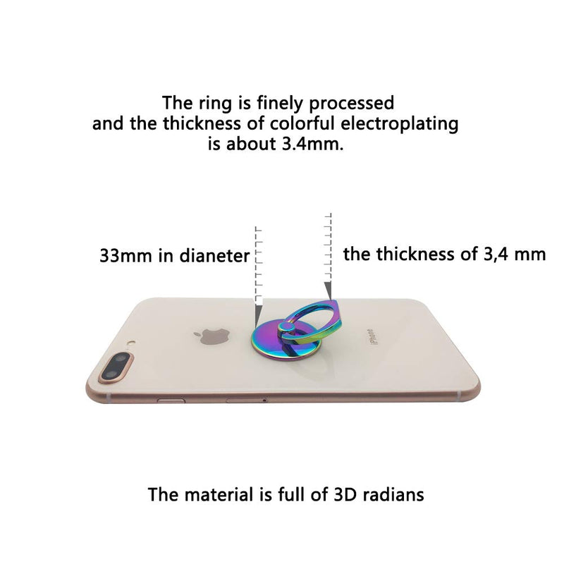 [Australia - AusPower] - Blacell Colorful Cell Phone Ring Holder 360 Degree Rotation Phone Ring Holder Stand Finger Ring Kick-Stand Compatible Various Mobile Phones or Phone Cases 