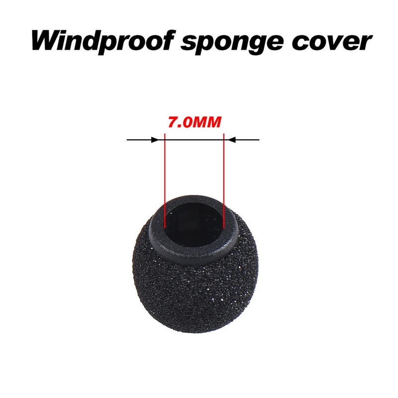 [Australia - AusPower] - Amykite 2pcs Microphone Windscreen Foam Cover Replacement Kit, ABS Plastic Holder for UWP D11 D21 DV1 Microphone (7mm) Black 