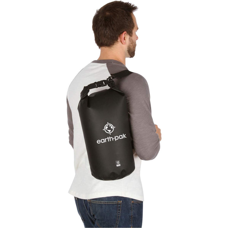 [Australia - AusPower] - Earth Pak -Waterproof Dry Bag - Roll Top Dry Compression Sack Keeps Gear Dry for Kayaking, Beach, Rafting, Boating, Hiking, Camping and Fishing with Waterproof Phone Case 10L Black 