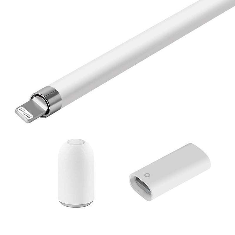 [Australia - AusPower] - TITACUTE iPencil Charging Adapter and Magnetic Replacement Cap Compatible with Apple Pencil iPad 6 Generation, iPad Pro 9.7 10.5 12.9 inch White 