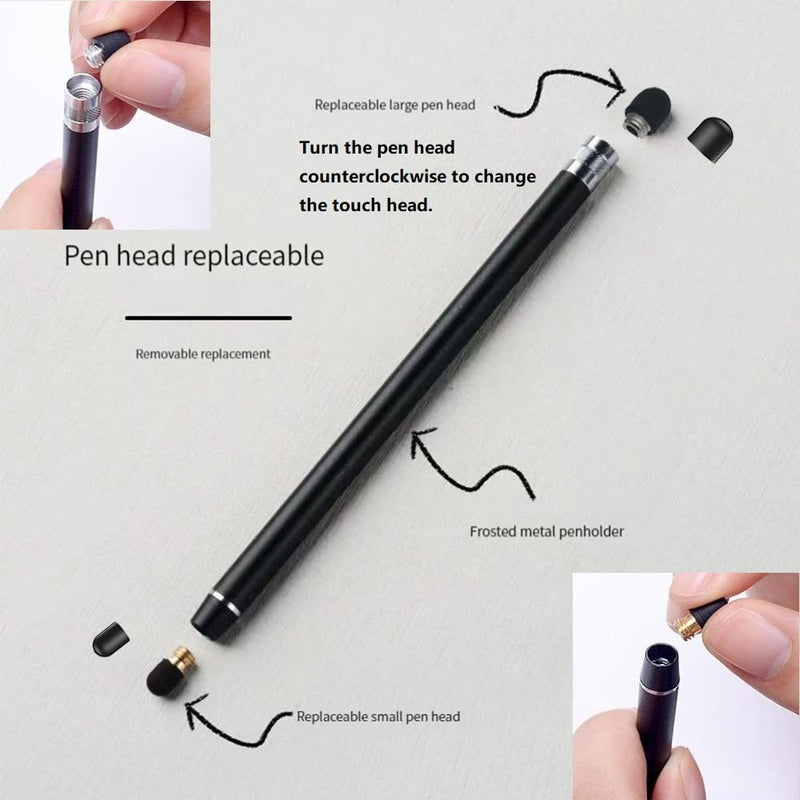 [Australia - AusPower] - Stylus Pens for Touch Screens(5 Pack), 10 Replaceable Tips High Precision Capacitive Stylus Pen for iPad iPhone Android Tablets and All Universal Touch Screen Devices Black/silver/red/purple/blue 
