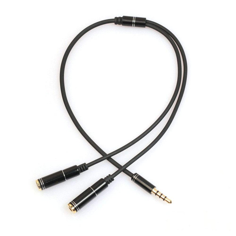 [Australia - AusPower] - LGEGE Headset Splitter Y Splitter Extension Cable 3.5mm Jack Male to 2 Dual Female Splitter Adapter Compatible for 2 Headphones or Microphones Connect to Smartphone, Pad, Tablets (Black) 
