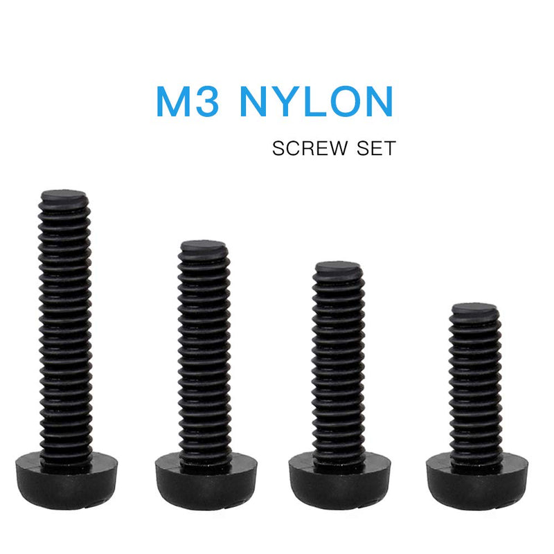 [Australia - AusPower] - SZHKM M3 Nylon Bolts and Nuts Assortment Plastic Hex M3 Screws and Nuts M3 Nylon Hardware Kit Black 350PCS 