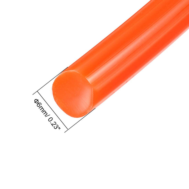 [Australia - AusPower] - uxcell 10ft 6mm PU Transmission Round Belt High-Performance Urethane Belting Orange for Conveyor Bonding Machine Dryer 