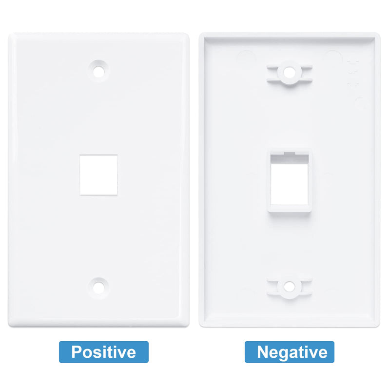 [Australia - AusPower] - Iwillink (2 Pack) 1-Port Ethernet Wall Plate, Keystone Jack Wall Plate with RJ45 Keystone Inline Coupler insert, Female to Female Cat6 Keystone Jack Wall Plate, White 2 Packs 1-Port 