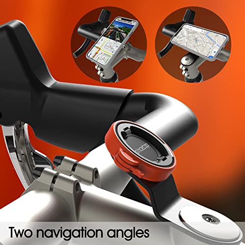 [Australia - AusPower] - Bike Phone Mount,Mountain Bicycle Cell Phone Holder,Universal Aluminum Handlebar Stem Phone Clamp,Cycling Mobile Phone Clip,MTB Road Bike Quick Attach/Release for iPhone Samsung Galaxy Google-Orange 【1st Gen】Stem Mount-Orange 