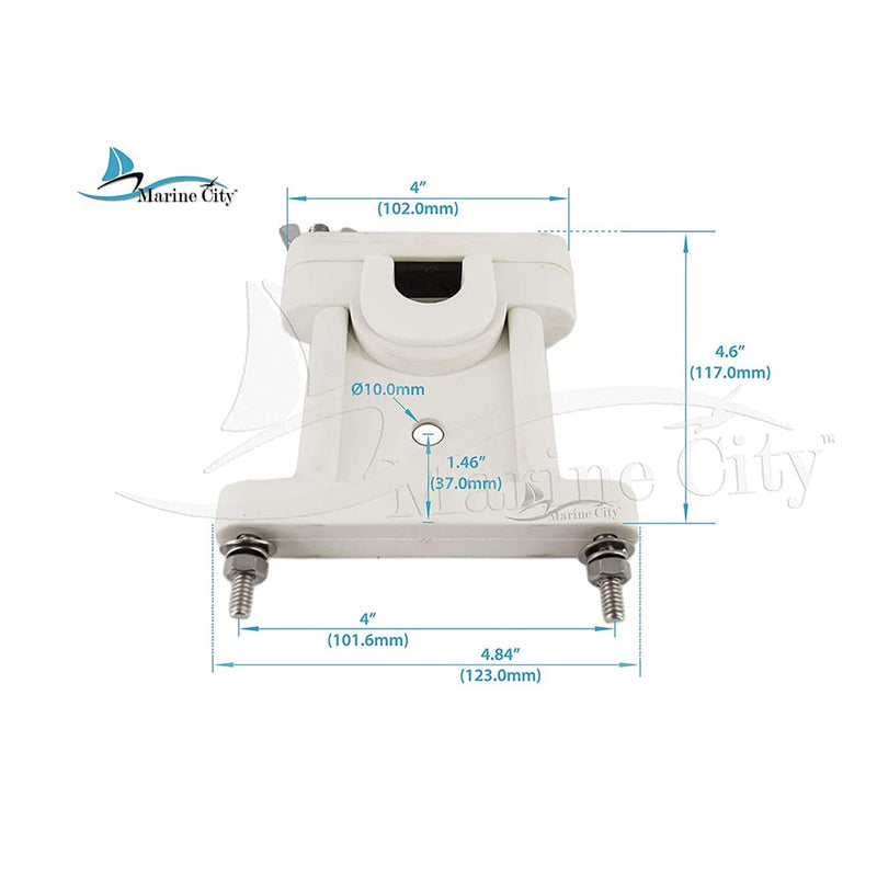 [Australia - AusPower] - MARINE CITY Marine Mounting Kit Heavy Duty White Nylon Antenna Stand-Off Upper Bracket 