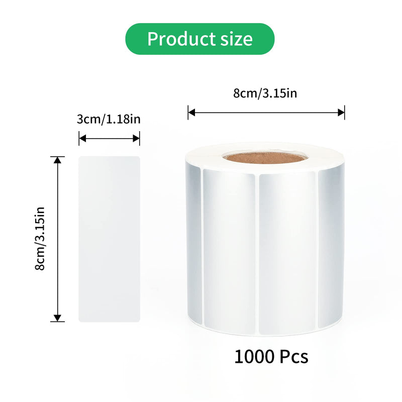 [Australia - AusPower] - KINGLAKE Waterproof Self-Adhesive Polyester Labels Corrosion Resistance Oil Resistant Sticker Label 1000 PCS Silver Plant Labels 