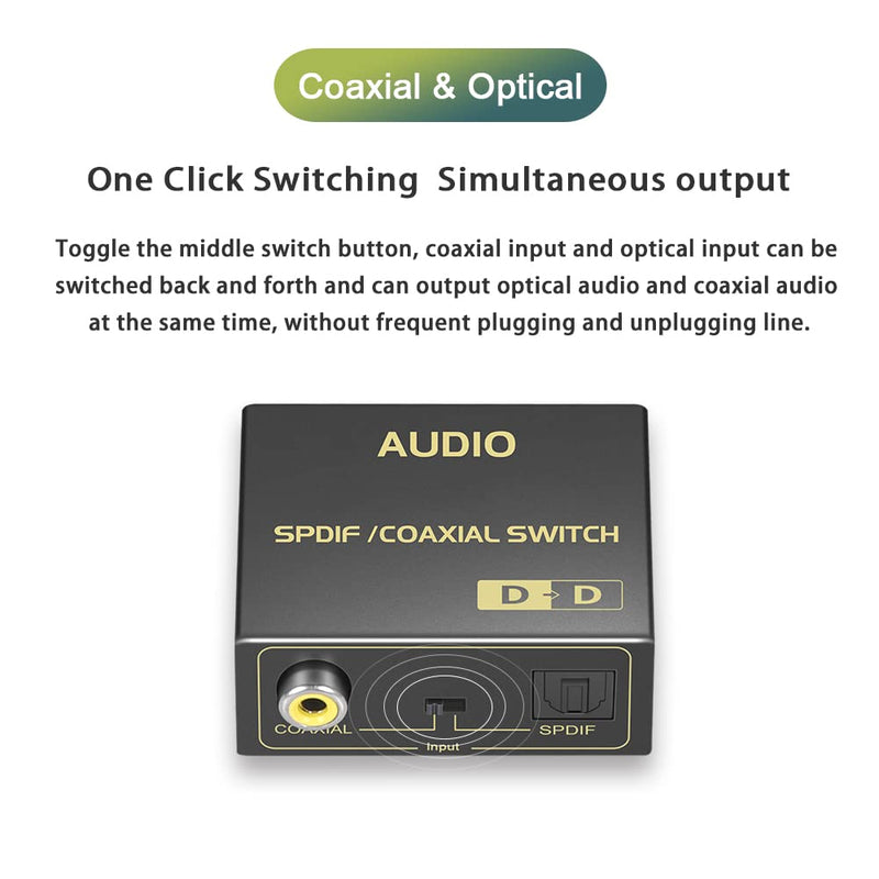 [Australia - AusPower] - Optical to Coaxial or Coaxial to Optical Digital Audio Converter, Bi-Directional Fiber and coaxial Converter/Repeater/Splitter, with 1 Optical Cable 