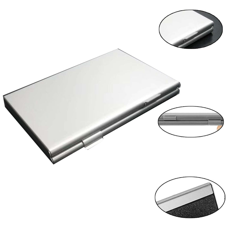 [Australia - AusPower] - Portable Aluminum Memory Card case SD Card Case, TF Memory Card Holder Case Aluminum Alloy Hard Shell, Double-Layer Capacity Black Skin and Soft EVA Foam Insert for Good Protection, Silver (7 Slots ) 