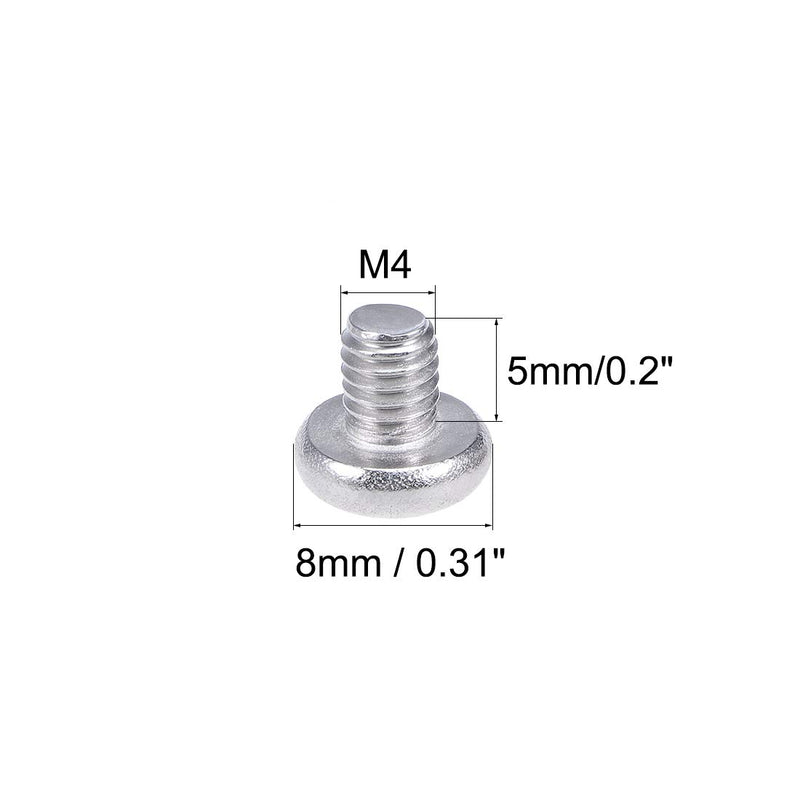 [Australia - AusPower] - uxcell M4x5mm Machine Screws Pan Phillips Cross Head Screw 304 Stainless Steel Fasteners Bolts 20Pcs 