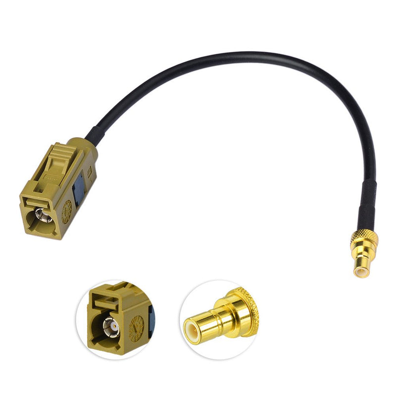 [Australia - AusPower] - Eightwood Fakra Curry Female Code K to SMB Male Antenna Adapter Compatible with XM Sirius Satellite Radio Antenna Stereo Tuner 15cm /6 inches 