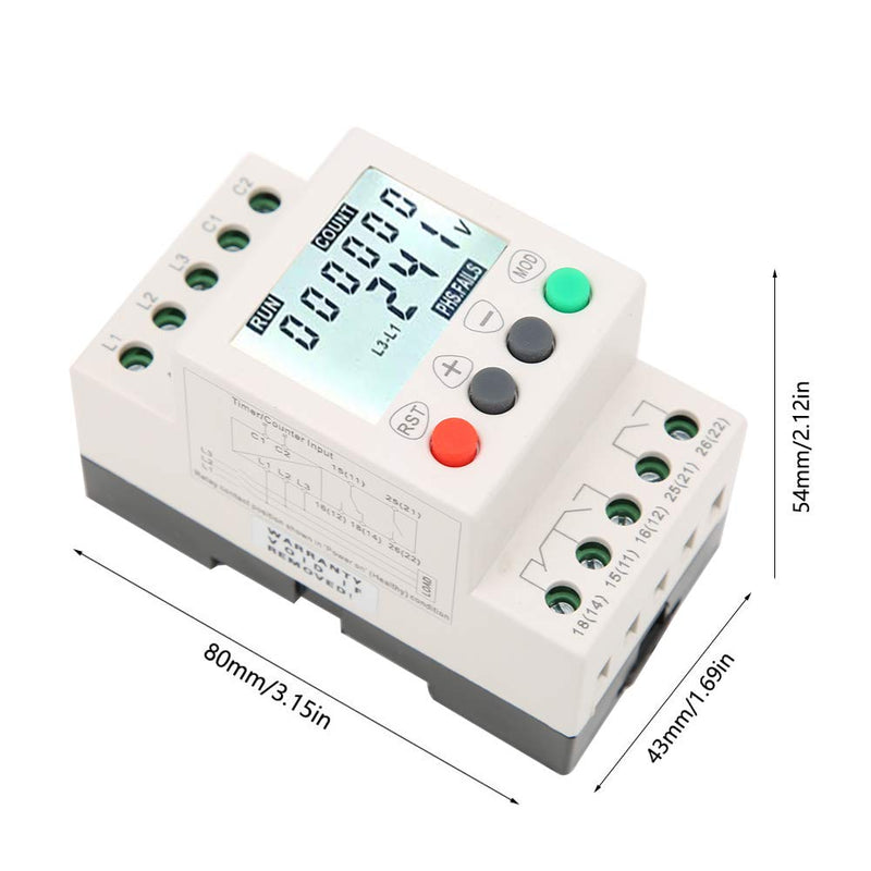 [Australia - AusPower] - Voltage Protection Relay, 3 Phase Voltage Sequence Relay JVR800-2 Voltage Protection Relay Under Over Voltage Protector 