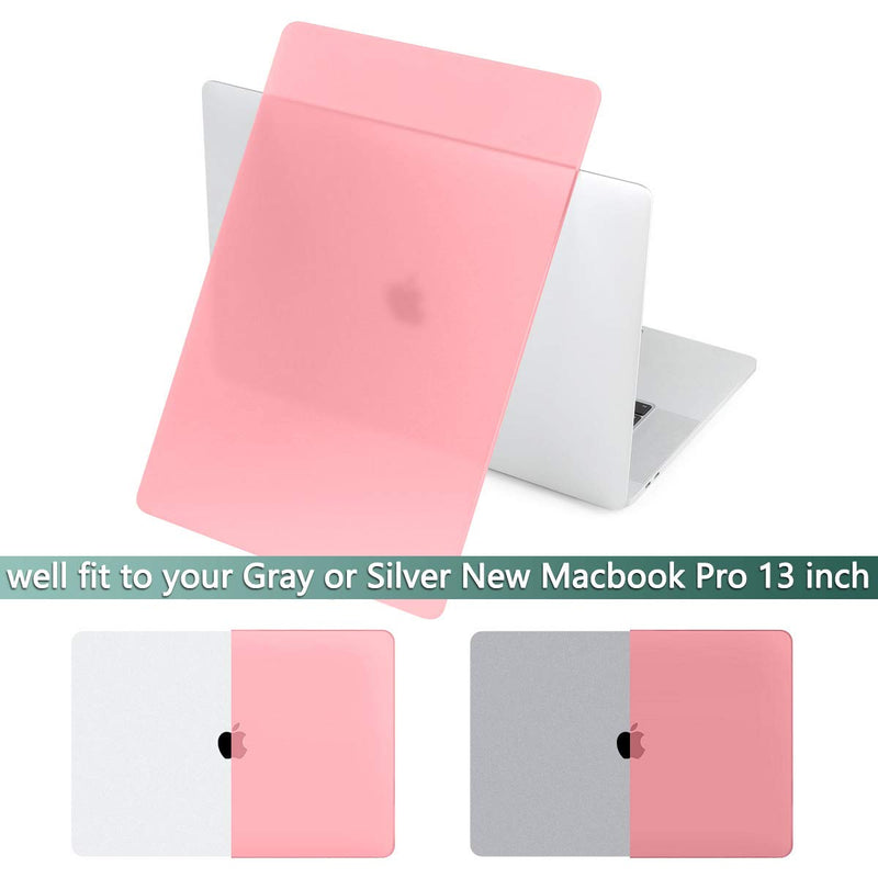[Australia - AusPower] - Batianda MacBook Pro 13 2019 2018 2017 2016 Release A2159 A1989 A1706, Soft Touch Hard Shell Plastic Case & Silicone Keyboard Cover & Screen Protector for MacBook Pro 13 with Touch Bar, Pink 