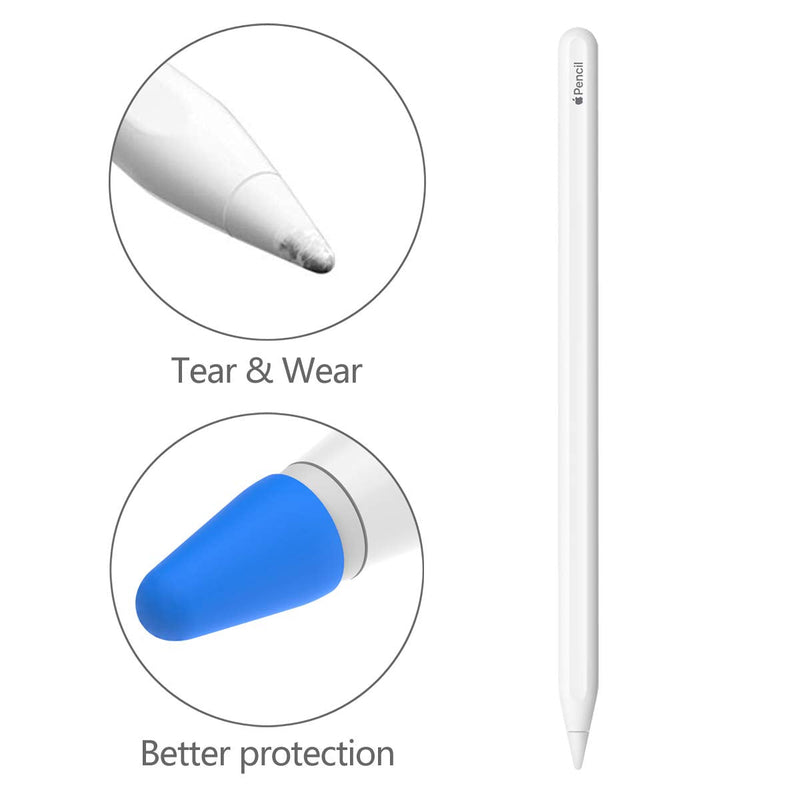 [Australia - AusPower] - BLEAKTEIR Apple Pencil Nibs Writing Cover for Apple Pencil Protector Silicone Cover for Noiseless Drawing Compatible with IPencil 1&2 (Semitransparent-White) Semitransparent-White 