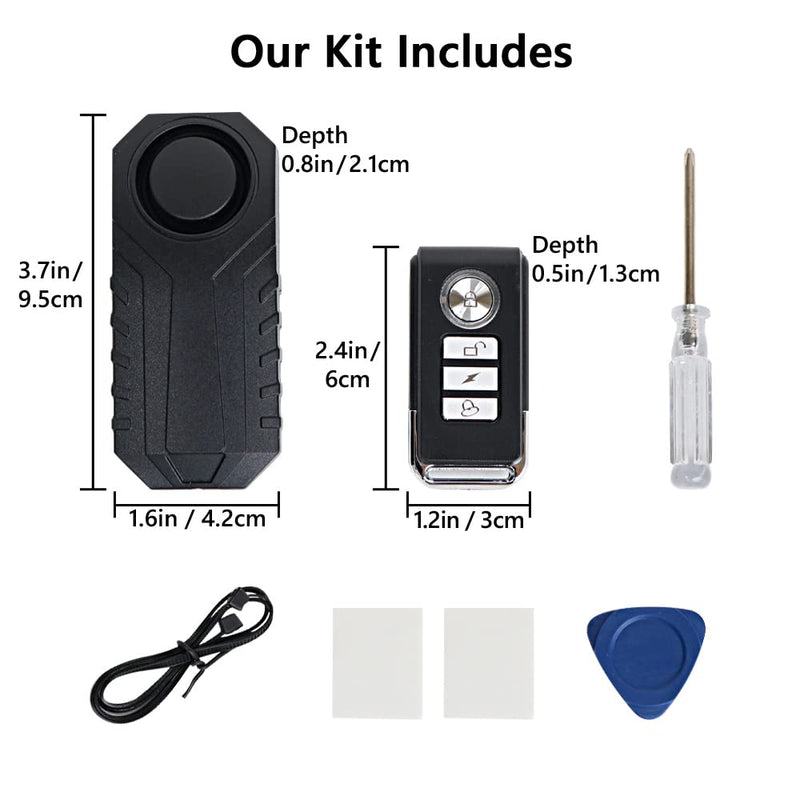 [Australia - AusPower] - Japard Bike Alarm/Motorcycle Alarm - Motion Sensor, Waterproof IP55, Remote Access 65ft, Loudest 113dB with Remote Controller 