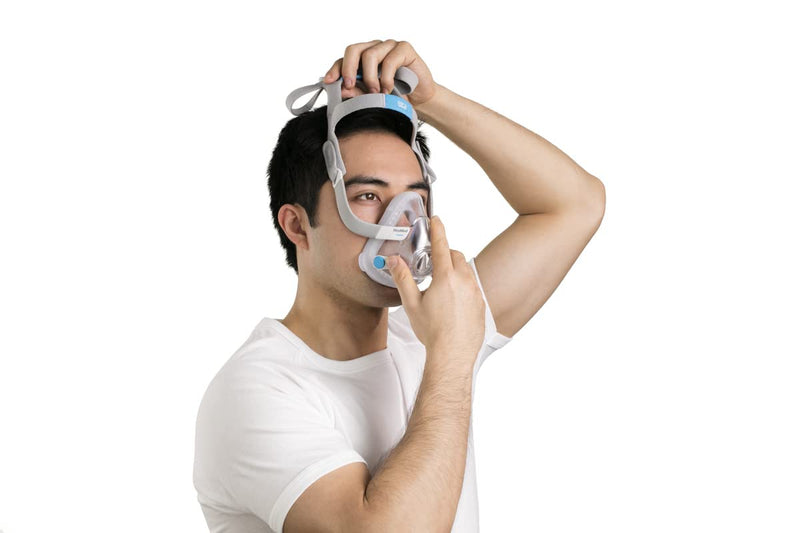[Australia - AusPower] - ResMed Airfit/AirTouch F20 Headgear - Replacement Headgear - Extra Soft with Plush Straps - Small, Blue 