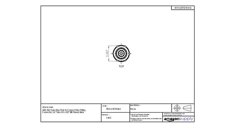 [Australia - AusPower] - SMC KQ2H07-U03A Brass Push-to-Connect Tube Fitting, Adapter, 1/4" Tube OD x 3/8" UNI Thread Male 