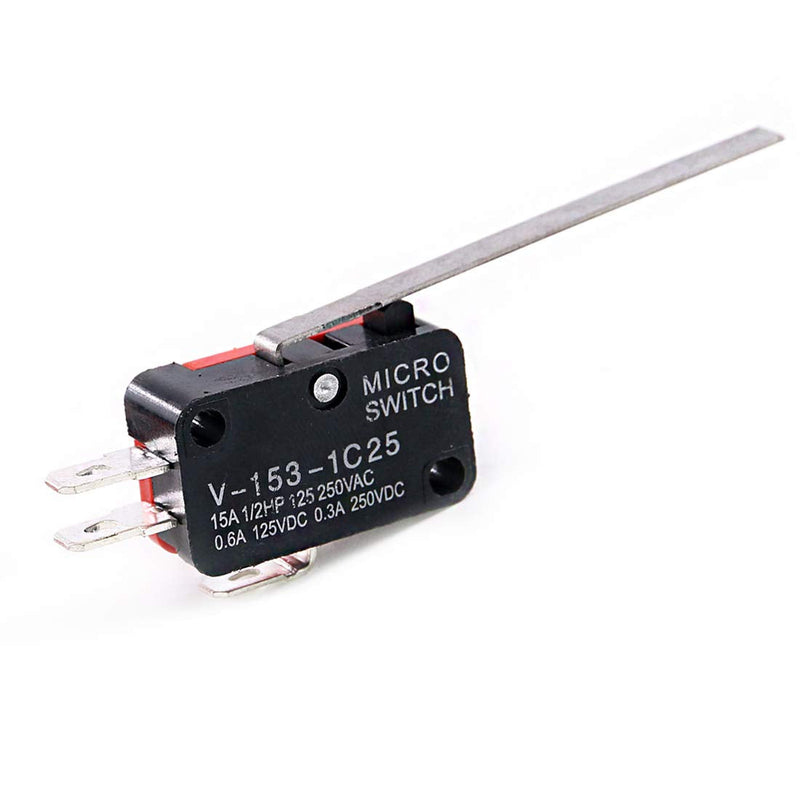 [Australia - AusPower] - Swpeet 10Pcs V-153-1C25 Micro Limit Switch Long Hinge Roller Momentary Cherry Push Button SPDT Snap Action Perfect for Arduino, Appliance and Electronic Equipment 