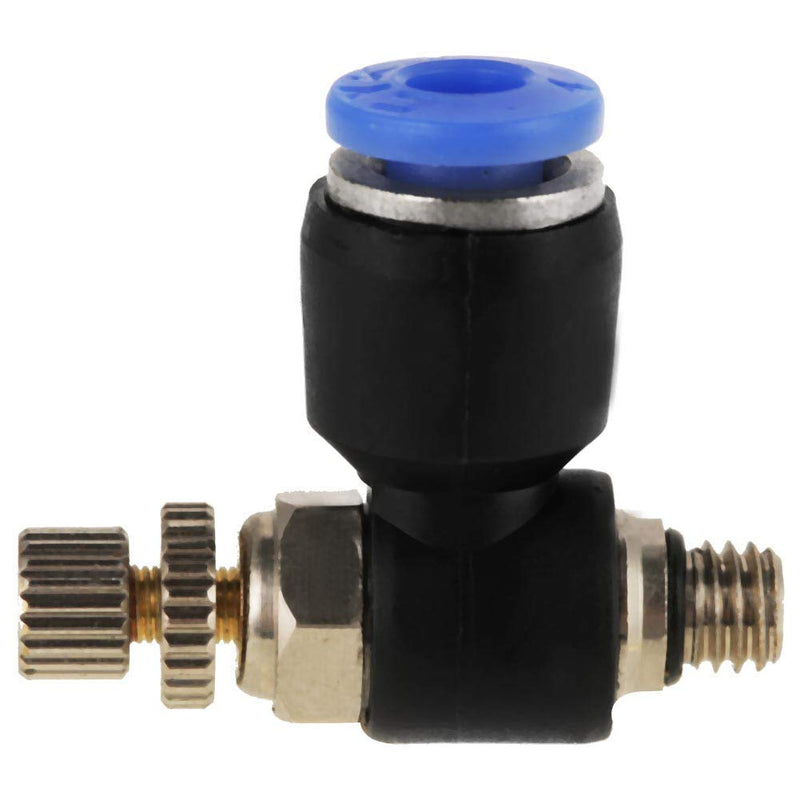 [Australia - AusPower] - 20Pcs OD 4mm Tube M5 Push to Connect Fittings Pneumatic Air Flow Speed Control Valve Quick Connector 