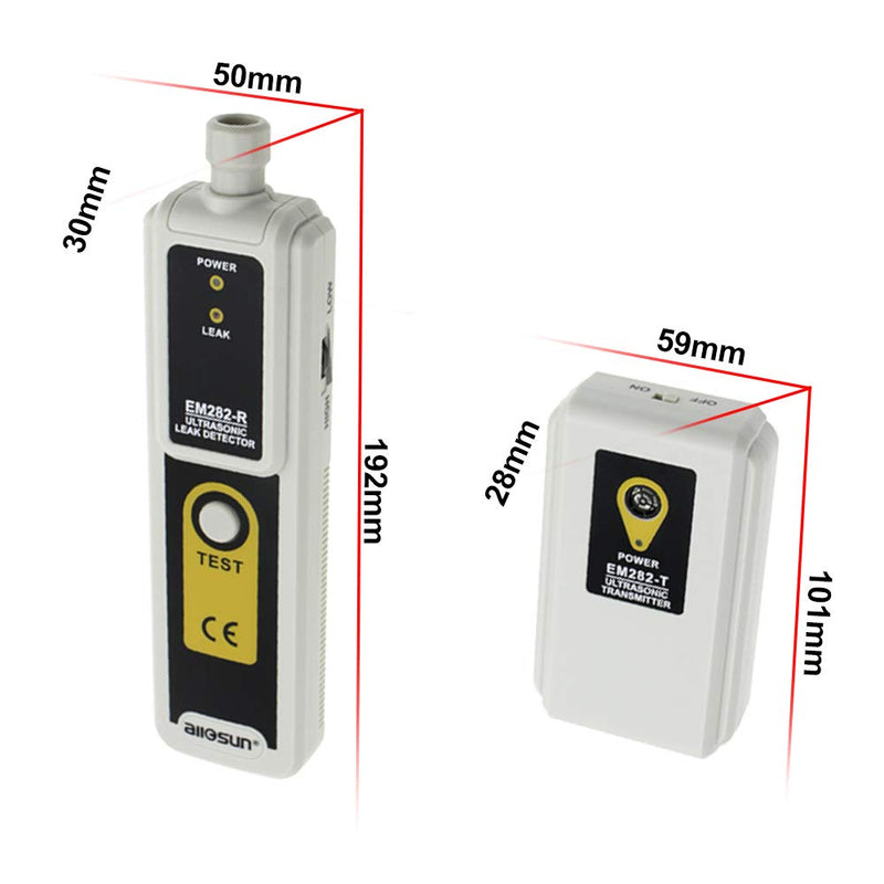 [Australia - AusPower] - ALLOSUN Gas Leak Detector Ultrasonic Leak Tester Gas Sniffer Transmitter with Headphone, White (EM282) 