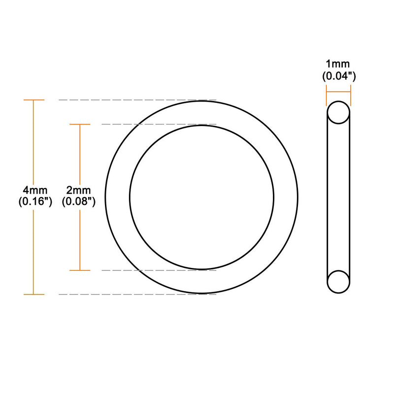 [Australia - AusPower] - uxcell Silicone O-Ring, 4mm OD, 2mm ID, 1mm Width, VMQ Seal Rings Gasket, Red, Pack of 30 4mmx2mmx1mm 