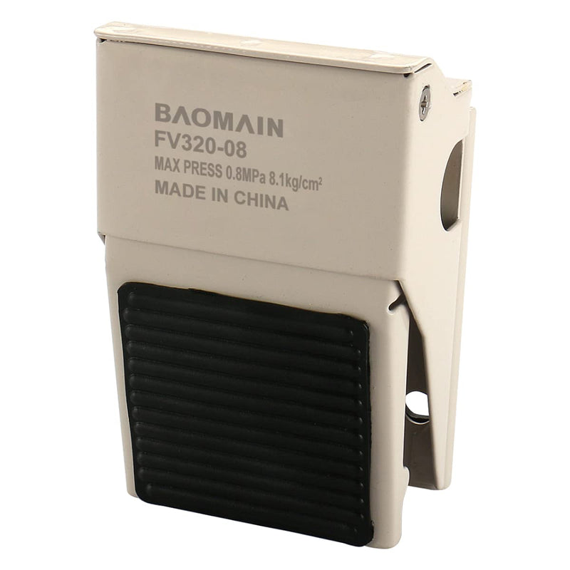 [Australia - AusPower] - Baomain Pneumatic Foot Pedal Valve FV-320 Momentary 3 Way 2 Position 1/4"PT Threaded Rubber Nonslip Pressure Control 