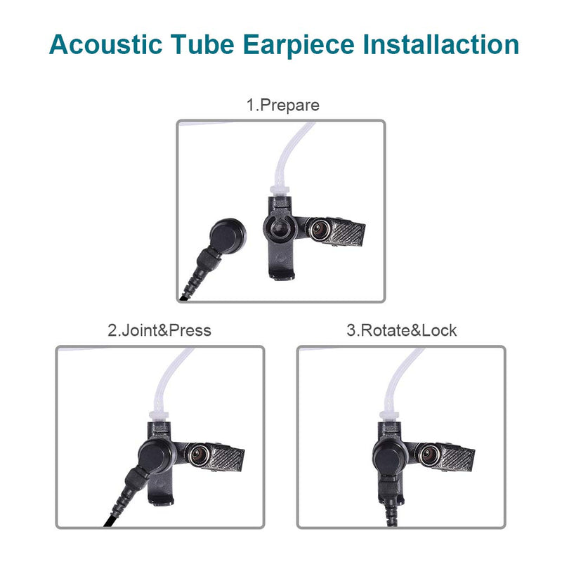 [Australia - AusPower] - WODASEN XPR7550e Earpiece Acoustic Tube Headset for Motorola APX6000 APX7000 XPR7380 XPR7580 XPR7350e XPR7380e XPR7550e XPR7580e Surveillance Walkie Talkie Radio Earpiece Covert Two Wire 